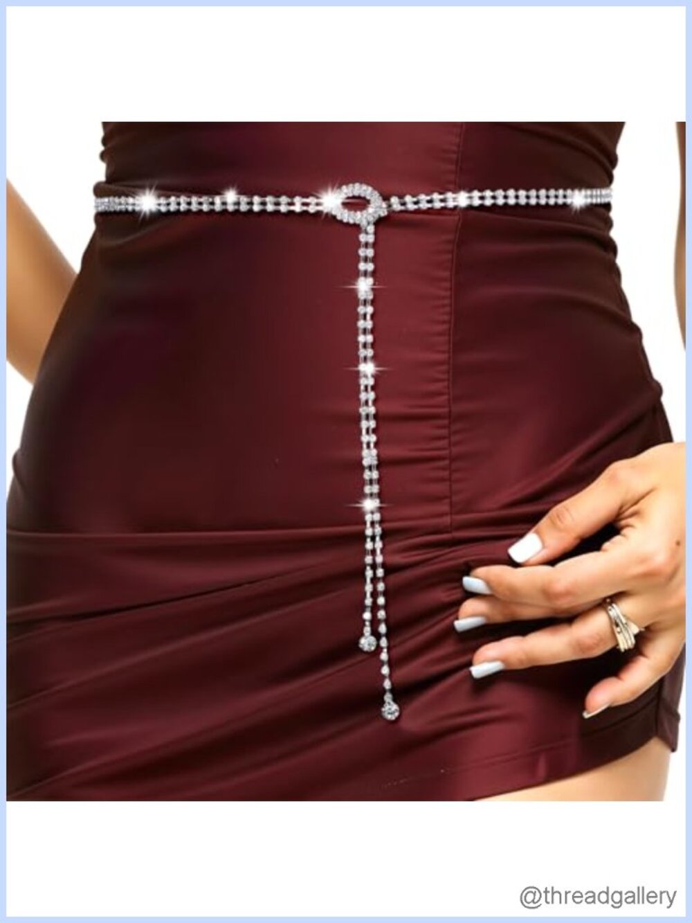 Rhinestone Crystal Chain Belt Glass Zinc Alloy Sparkly Women's Accessory